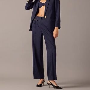 J.Crew Italian Linen Blend Gold Tab Trouser